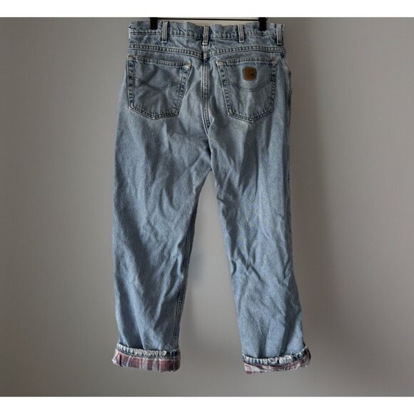 Vtg Carhartt Denim Jeans Mens MEASURES APPROX  32X28.5 Made USA Gorp Work - Picture 3 of 16